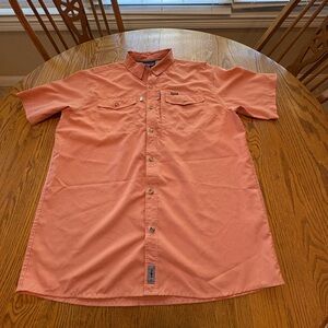 Patagonia Men’s L Short Sleeved Peach Shirt Fast Drying Vented VGUC
